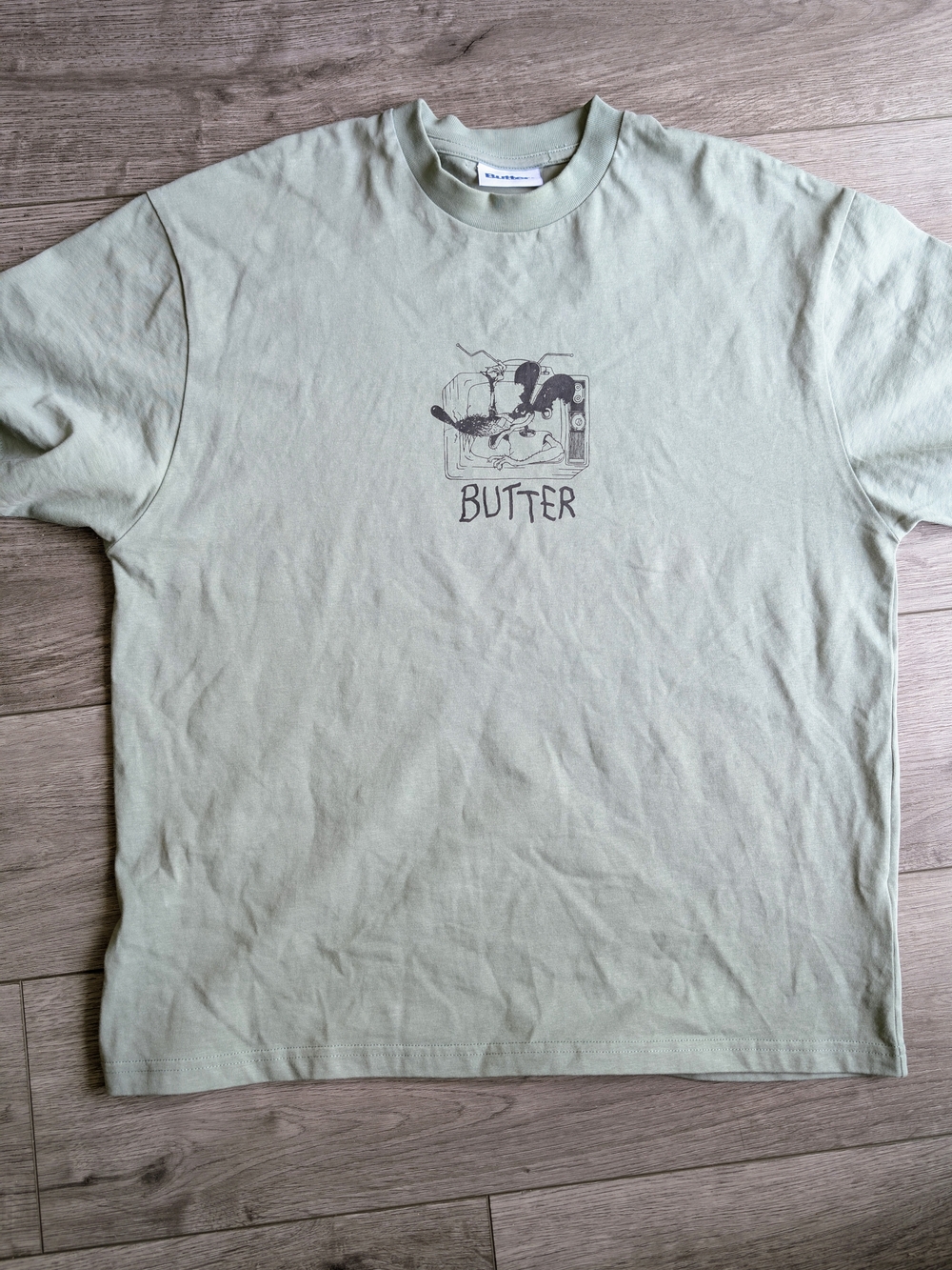 Butter Sage Green Short Sleeve Graphic Tee